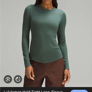 Lululemon Hold Tight Long-Sleeve Shirt Forest Green size 6 NWT